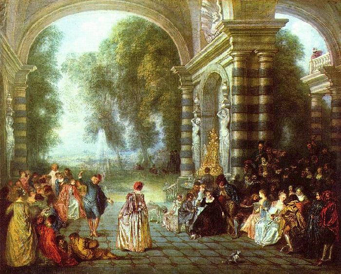 Jean-Antoine Watteau Das Ballvergnugen Sweden oil painting art